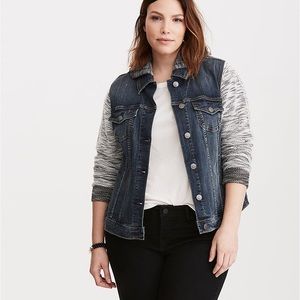 Torrid - DENIM FRENCH TERRY JACKET - size 1
